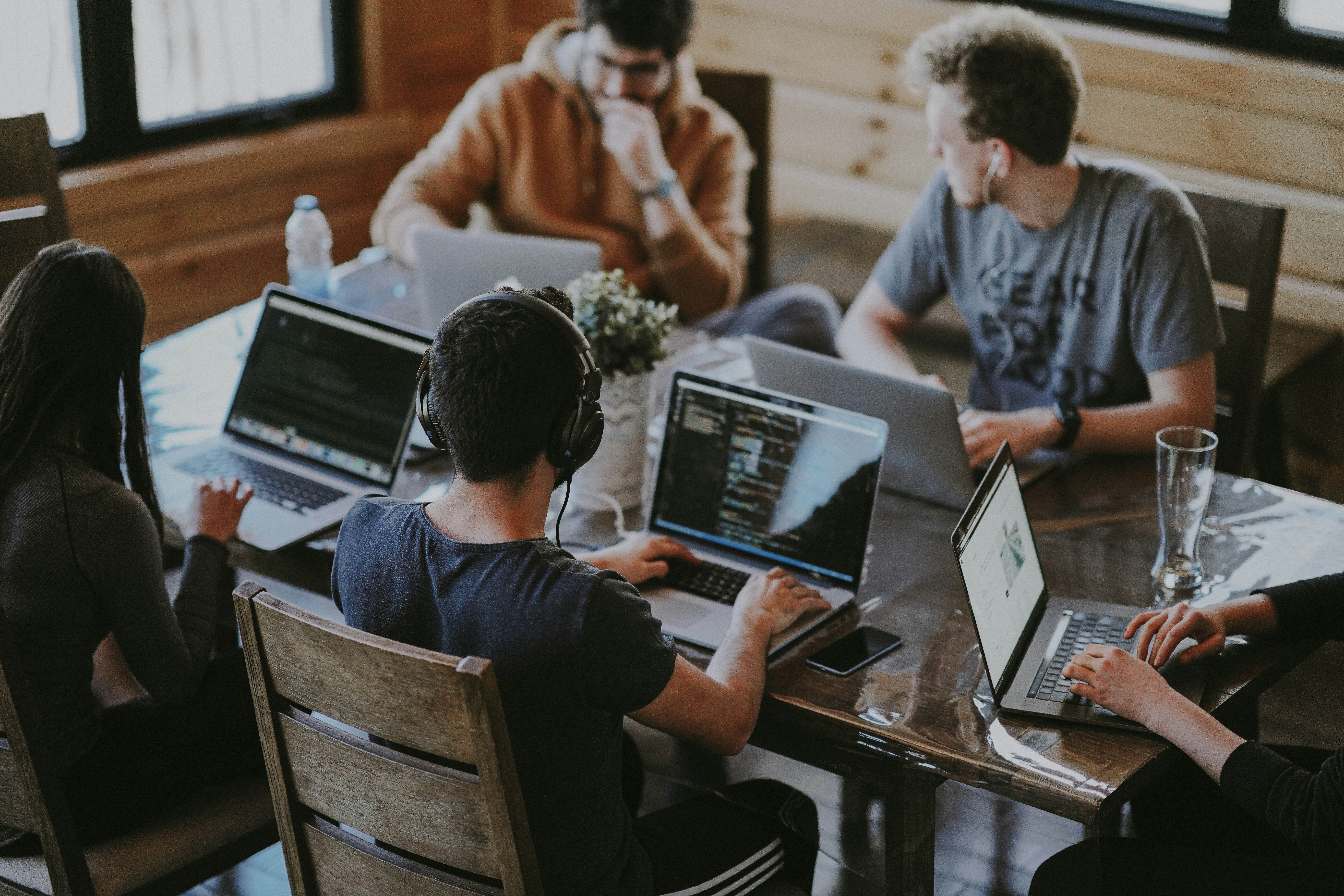 small team working together